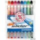Golyóstoll készlet, 0,7 mm, kupakos, SCHNEIDER "Slider Basic XB", vegyes színek