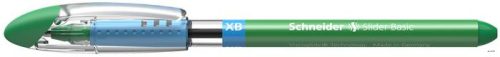Golyóstoll, 0,7 mm, kupakos, SCHNEIDER 'Slider Basic XB', zöld
