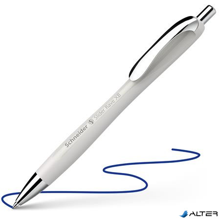 Golyóstoll, 0,7 mm, nyomógombos, SCHNEIDER 'Slider Rave XB', ezüst szürke