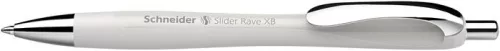 Golyóstoll, 0,7 mm, nyomógombos, SCHNEIDER 'Slider Rave XB', ezüst szürke
