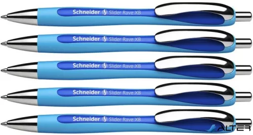 Golyóstoll, 0,7 mm, nyomógombos, SCHNEIDER "Slider Rave XB", kék