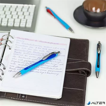 Golyóstoll, 0,7 mm, nyomógombos, SCHNEIDER 'Slider Rave XB', kék