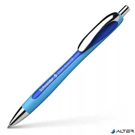 Golyóstoll, 0,7 mm, nyomógombos, SCHNEIDER "Slider Rave XB", kék