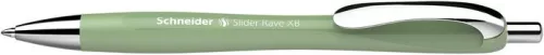 Golyóstoll, 0,7 mm, nyomógombos, SCHNEIDER "Slider Rave XB", organikus zöld