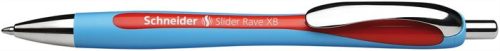 Golyóstoll, 0,7 mm, nyomógombos, SCHNEIDER 'Slider Rave XB', piros