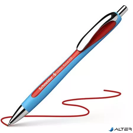Golyóstoll, 0,7 mm, nyomógombos, SCHNEIDER "Slider Rave XB", piros