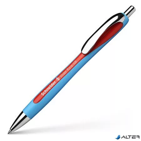 Golyóstoll, 0,7 mm, nyomógombos, SCHNEIDER "Slider Rave XB", piros