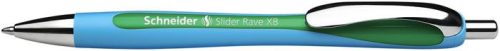 Golyóstoll, 0,7 mm, nyomógombos, SCHNEIDER 'Slider Rave XB', zöld