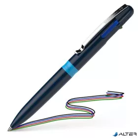   Golyóstoll, 0,5 mm, nyomógombos, négyszínű, SCHNEIDER "Take 4", sötétkék