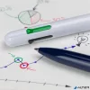 Golyóstoll, 0,5 mm, nyomógombos, négyszínű, SCHNEIDER "Take 4", sötétkék