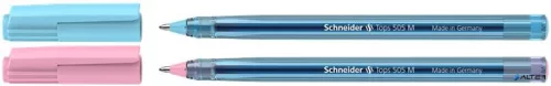 Golyóstoll, 0,5 mm, kupakos, SCHNEIDER "Tops 505 M Bubble Gum" kék, limitált kiadás
