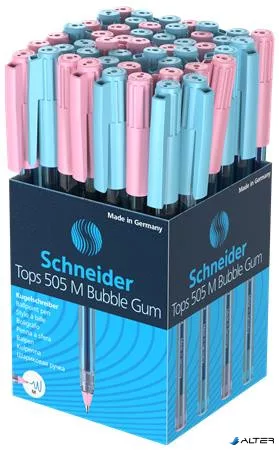 Golyóstoll, 0,5 mm, kupakos, SCHNEIDER "Tops 505 M Bubble Gum" kék, limitált kiadás