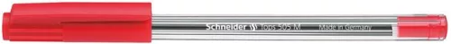 Golyóstoll, 0,5 mm, kupakos, SCHNEIDER "Tops 505 M", piros
