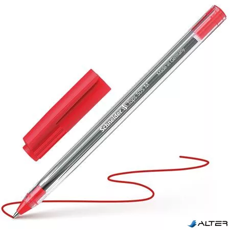 Golyóstoll, 0,5 mm, kupakos, SCHNEIDER "Tops 505 M", piros