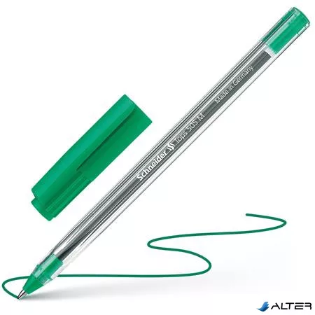 Golyóstoll, 0,5 mm, kupakos, SCHNEIDER "Tops 505 M", zöld