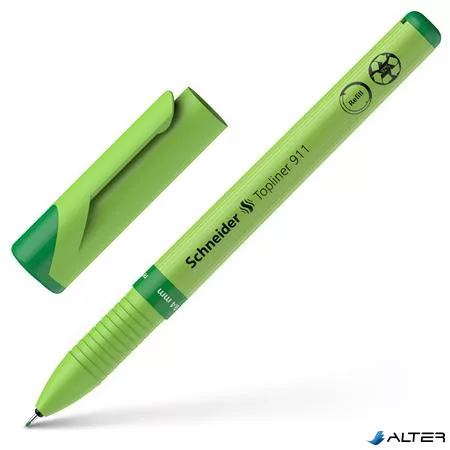 Tűfilc, 0,4 mm, cserélhető betétes, SCHNEIDER "Topliner 911", zöld
