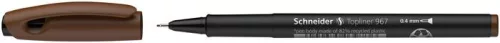 Tűfilc, 0,4 mm, SCHNEIDER "Topliner 967", barna
