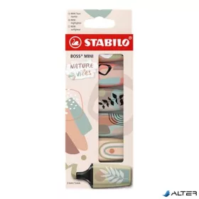   Szövegkiemelő készlet, 1-4 mm, STABILO 'Boss Mini Nature vibes', 6 különböző szín
