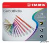 Pasztell ceruza készlet, kerek, fém doboz,  STABILO 'CarbOthello', 24 különböző szín