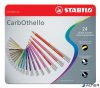 Pasztell ceruza készlet, kerek, fém doboz, STABILO "CarbOthello", 24 különböző szín