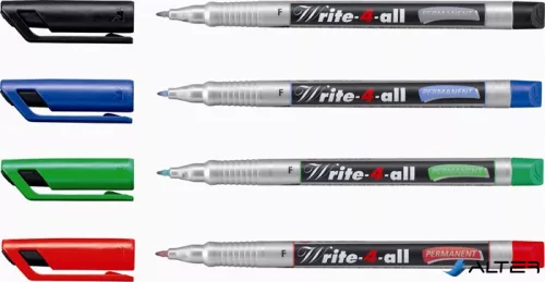 Alkoholos marker, 0,7 mm, kúpos, STABILO "Write-4-all", fekete