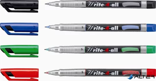 Alkoholos marker, 0,4 mm, kúpos, STABILO "Write-4-all", kék