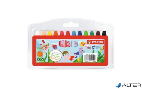 Olajpasztell kréta, STABILO, 12 különböző szín