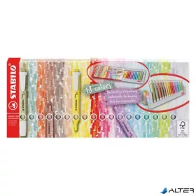   Szövegkiemelő készlet, 1-4 mm, STABILO "Swing Cool", 18 db-os asztali készlet