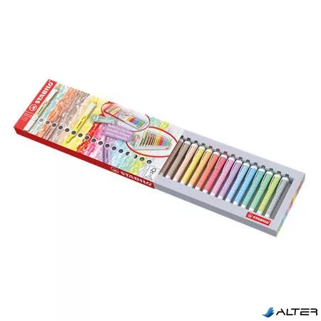 Szövegkiemelő készlet, 1-4 mm, STABILO "Swing Cool", 18 db-os asztali készlet