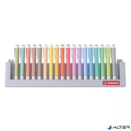 Szövegkiemelő készlet, 1-4 mm, STABILO "Swing Cool", 18 db-os asztali készlet