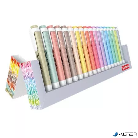 Szövegkiemelő készlet, 1-4 mm, STABILO "Swing Cool", 18 db-os asztali készlet
