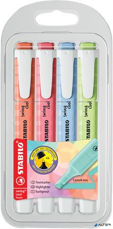 Szövegkiemelő készlet, 1-4 mm, STABILO "Swing Cool Pastel" 4 különboző szín