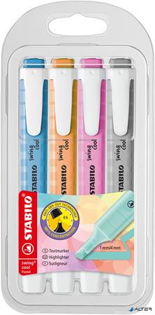 Szövegkiemelő készlet, 1-4 mm, STABILO 'Swing cool Pastel', 4 különböző szín