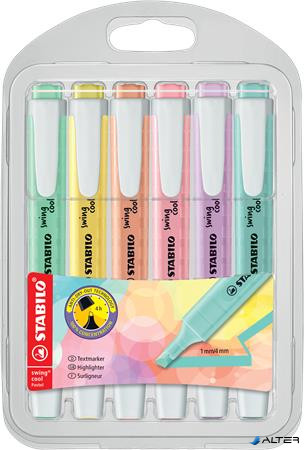 Szövegkiemelő készlet, 1-4 mm, STABILO "Swing Cool Pastel", 6 különböző szín