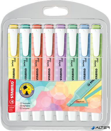 Szövegkiemelő készlet, 1-4 mm, STABILO "Swing Cool Pastel", 8 különböző szín