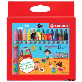   Zsírkréta, STABILO "Yippy-wax", 12 különböző szín