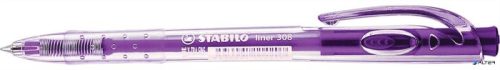 Golyóstoll, 0,38 mm, nyomógombos, STABILO "Liner 308", lila