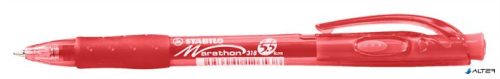 Golyóstoll, 0,38 mm, nyomógombos, STABILO "Marathon", piros