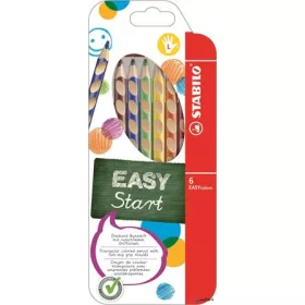   Színes ceruza készlet, háromszögletű, balkezes, STABILO 'EasyColours', 6 különböző szín