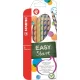Színes ceruza készlet, háromszögletű, jobbkezes, STABILO 'EasyColours', 6 különböző szín