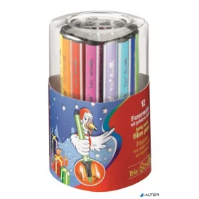   Filctoll készlet, 1,5-2 mm, rugós hegy, STABILO "Trio Scribbi", 12 különböző szín