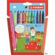 Filctoll készlet, 0,7 mm, STABILO "Trio A-Z", 12 különböző szín