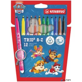   Filctoll készlet, 0,7 mm, STABILO "Trio A-Z", Mancs őrjárat, 12 különböző szín