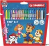 Filctoll készlet, 0,7 mm, STABILO "Trio A-Z", Mancs őrjárat, 18 különböző szín