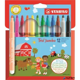   Filctoll készlet, 3 mm, STABILO 'Trio Jumbo', 12 különböző szín