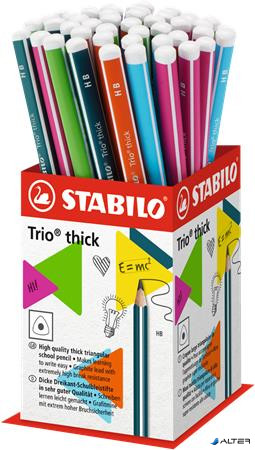 Grafitceruza display, HB, háromszögletű, vastag, STABILO 'Trio thick'