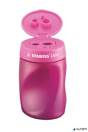 Hegyező, háromlyukú, tartályos, jobbkezes, STABILO "Easy", rózsaszín