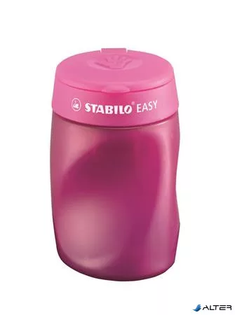 Hegyező, háromlyukú, tartályos, jobbkezes, STABILO "Easy", rózsaszín