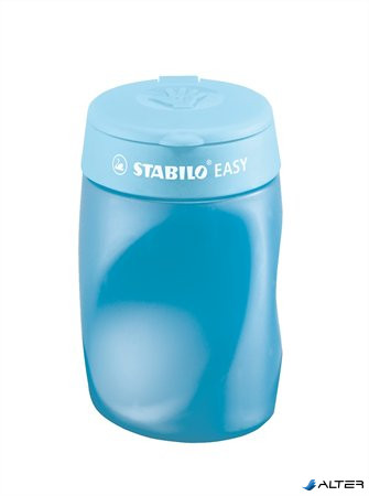 Hegyező, háromlyukú, tartályos, jobbkezes, STABILO "Easy", kék