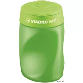  Hegyező, háromlyukú, tartályos, jobbkezes, STABILO "Easy", zöld
